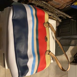 Large Gianibernini Tote Purse Colorful Stripes